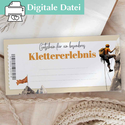 Klettergutschein Vorlage Herzensprojekt Manufaktur