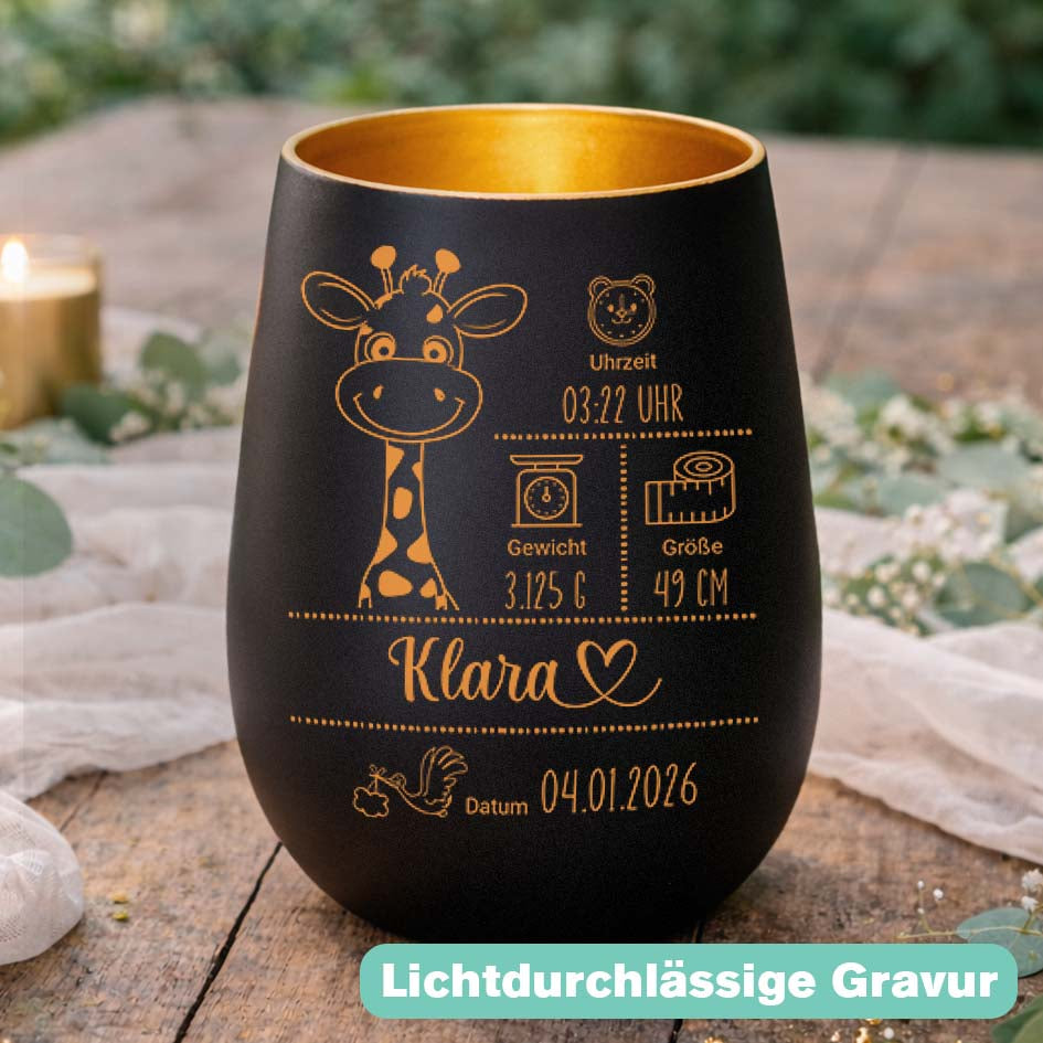 Geburtskerze Giraffe TeeInBlue