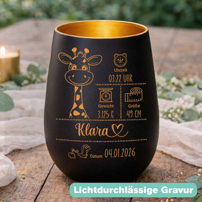 Geburtskerze Giraffe TeeInBlue