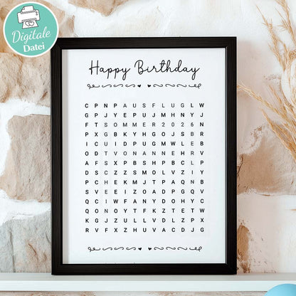 Geburtstag Kreuzworträtsel Herzensprojekt Manufaktur