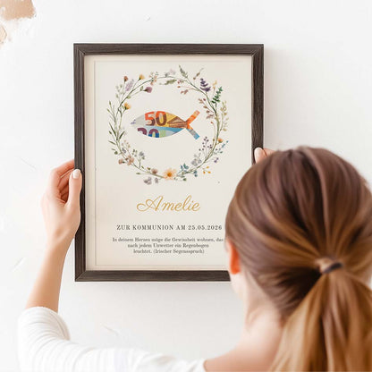 Geld schenken zur Kommunion im Rahmen