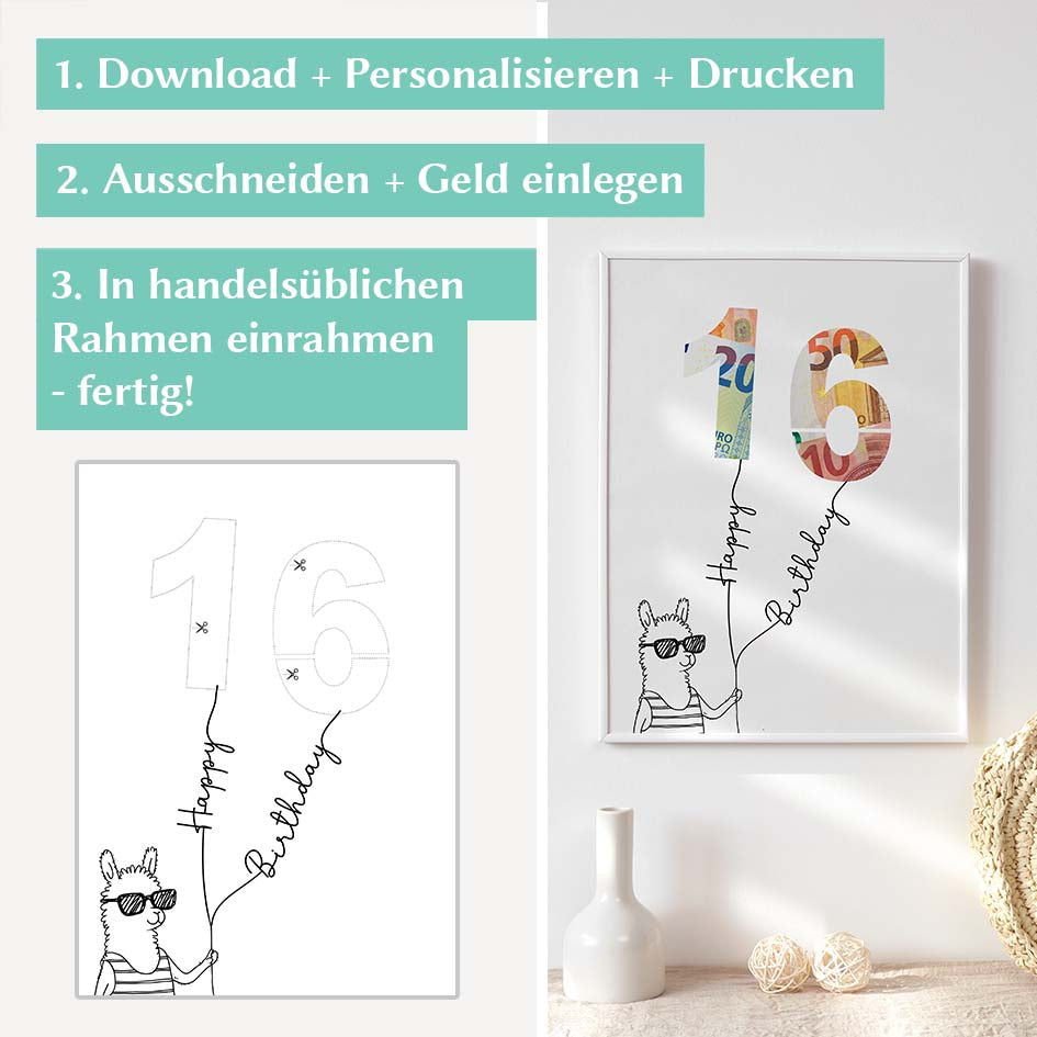 Geldgeschenk zum 16. Geburtstag Herzensprojekt Manufaktur