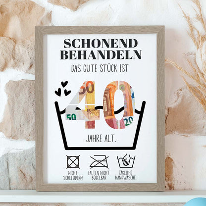 Geldgeschenk 40. Geburtstag im Rahmen merchOne