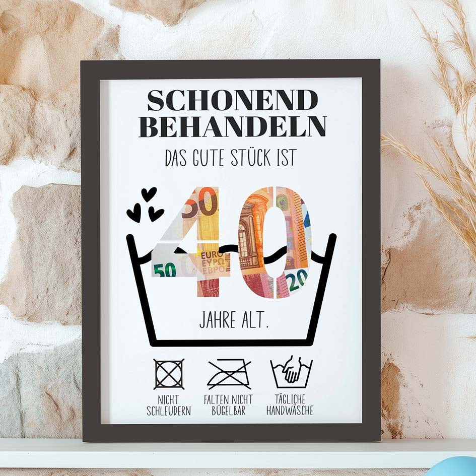 Geldgeschenk 40. Geburtstag im Rahmen merchOne