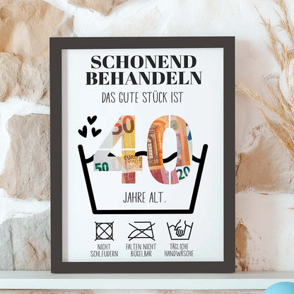 Geldgeschenk 40. Geburtstag im Rahmen merchOne
