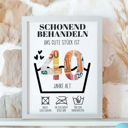 Geldgeschenk 40. Geburtstag im Rahmen merchOne