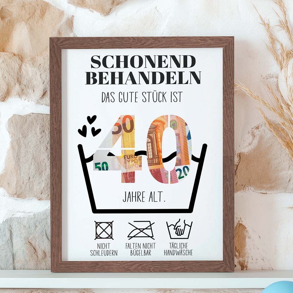 Geldgeschenk 40. Geburtstag im Rahmen merchOne