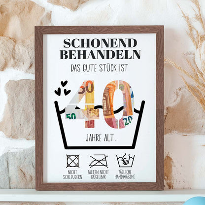 Geldgeschenk 40. Geburtstag im Rahmen merchOne