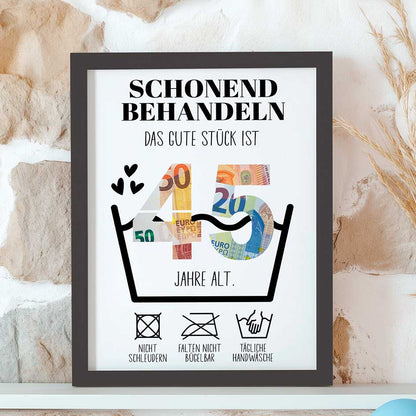 Geldgeschenk 45. Geburtstag im Rahmen merchOne
