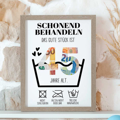 Geldgeschenk 45. Geburtstag im Rahmen merchOne