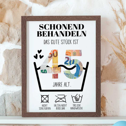 Geldgeschenk 45. Geburtstag im Rahmen merchOne