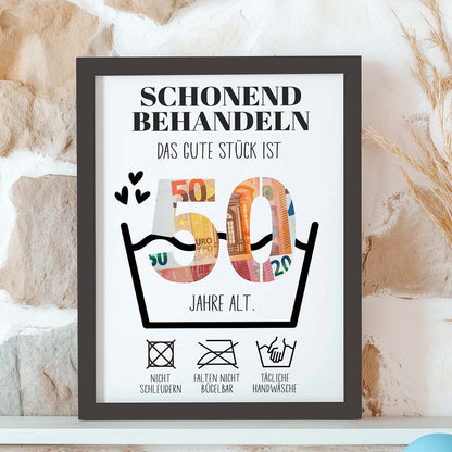 Geldgeschenk 50. Geburtstag im Rahmen merchOne