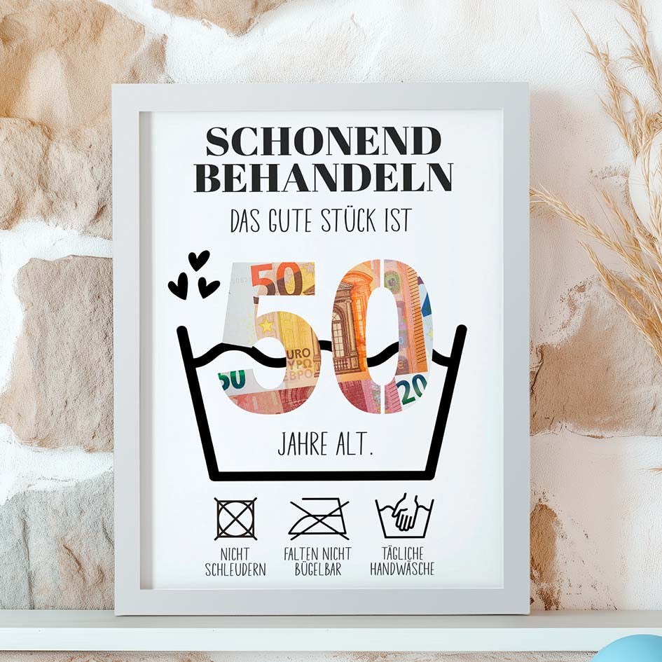 Geldgeschenk 50. Geburtstag im Rahmen merchOne