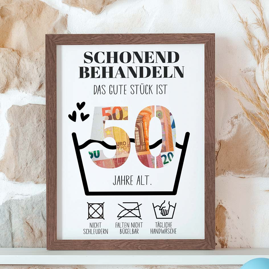 Geldgeschenk 50. Geburtstag im Rahmen merchOne