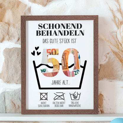 Geldgeschenk 50. Geburtstag im Rahmen merchOne