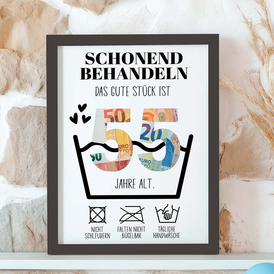 Geldgeschenk 55. Geburtstag im Rahmen merchOne