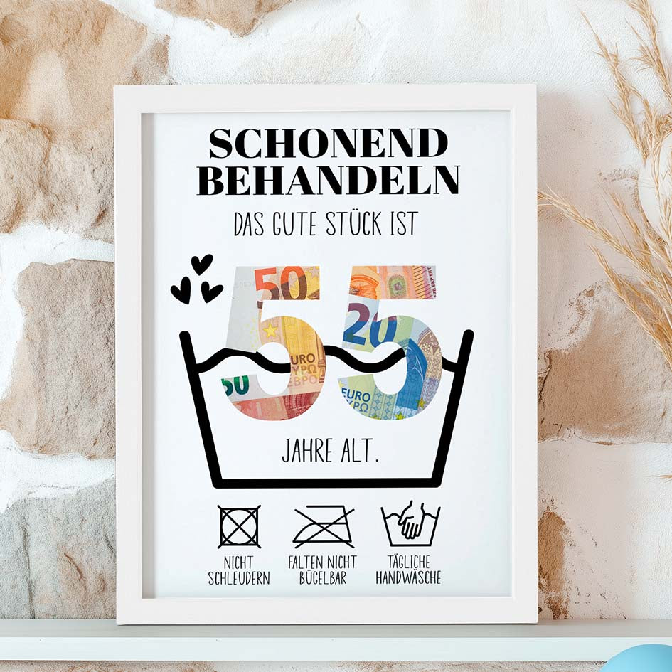 Geldgeschenk 55. Geburtstag im Rahmen merchOne