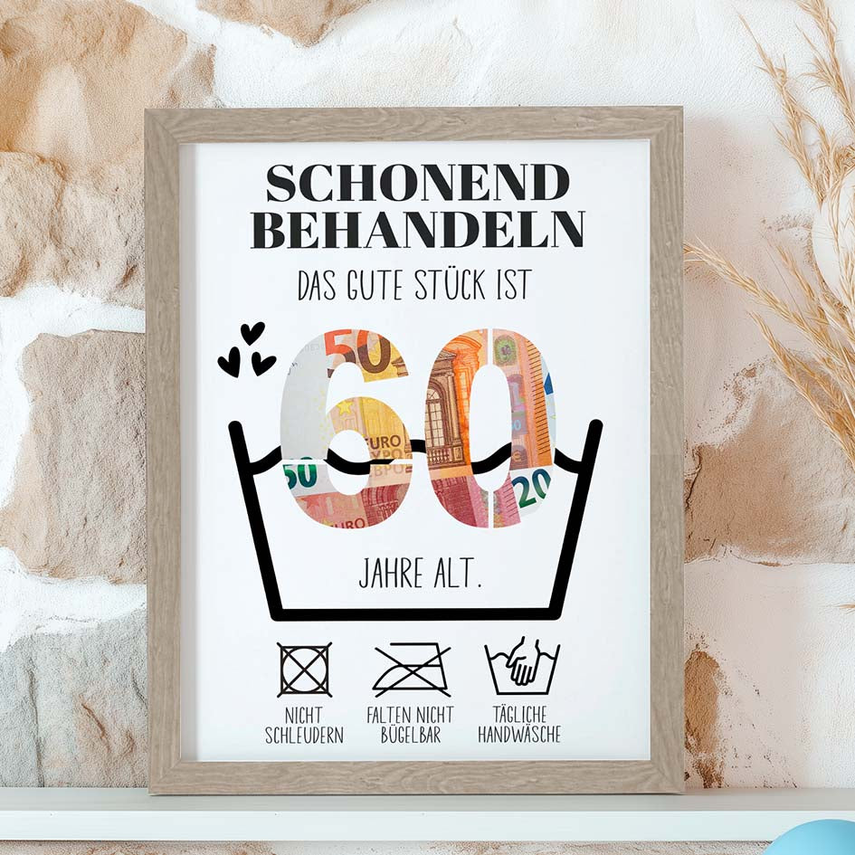 Geldgeschenk 60. Geburtstag im Rahmen merchOne