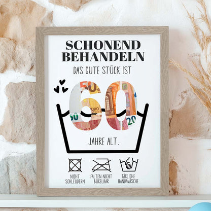 Geldgeschenk 60. Geburtstag im Rahmen merchOne