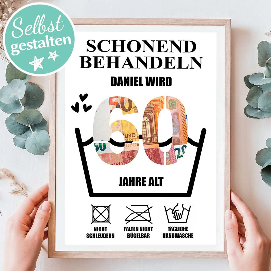 Geldgeschenk 60ster - Editierbar Herzensprojekt Manufaktur