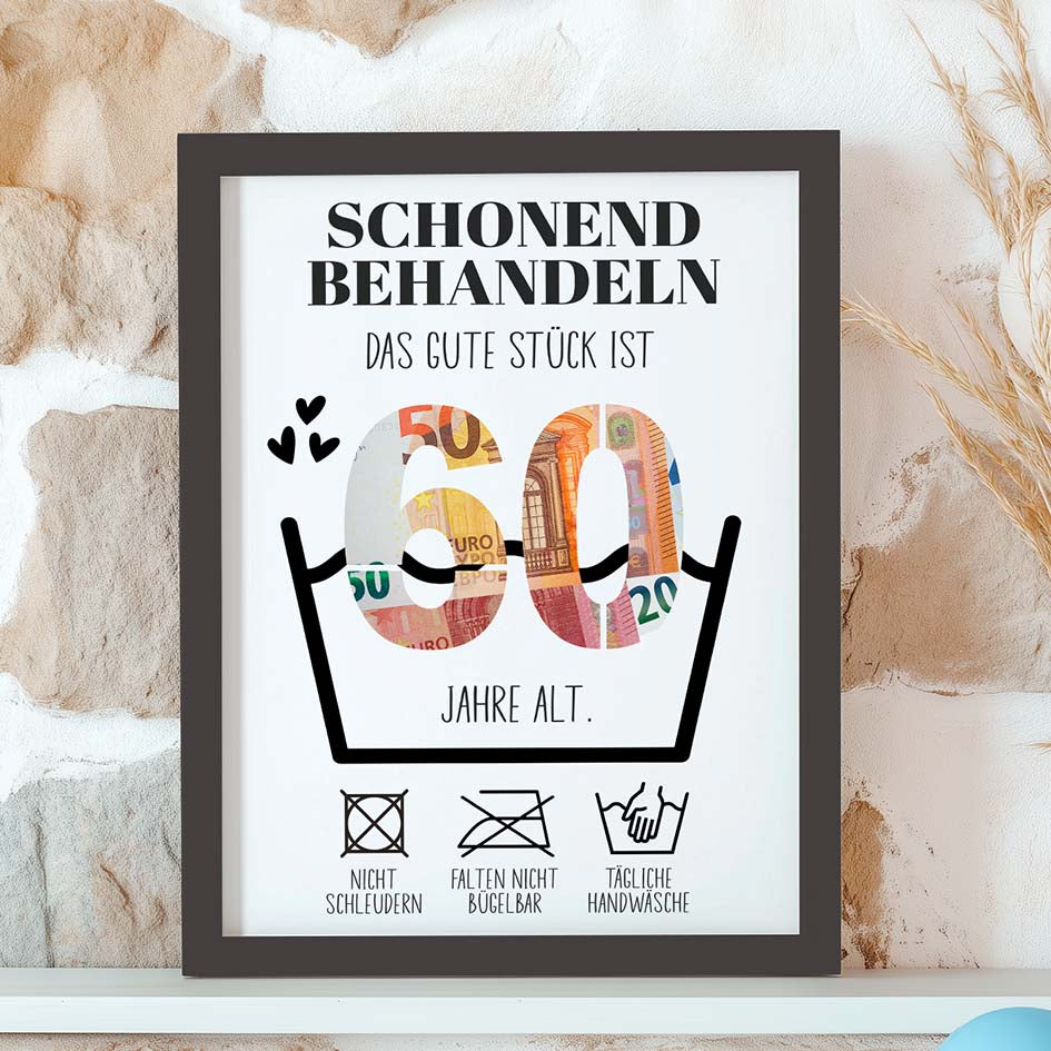 Geldgeschenk 60. Geburtstag im Rahmen merchOne
