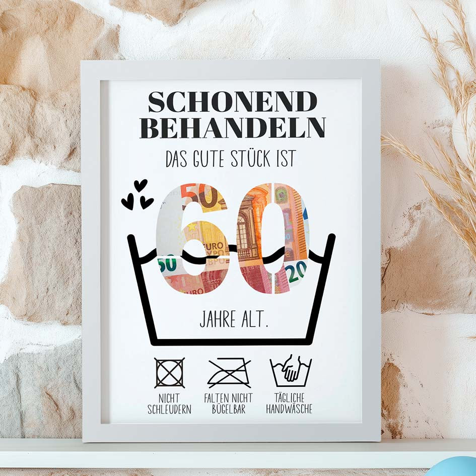 Geldgeschenk 60. Geburtstag im Rahmen merchOne