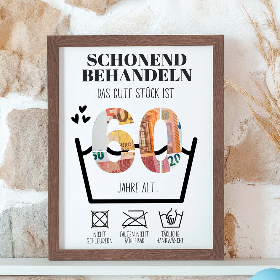 Geldgeschenk 60. Geburtstag im Rahmen merchOne