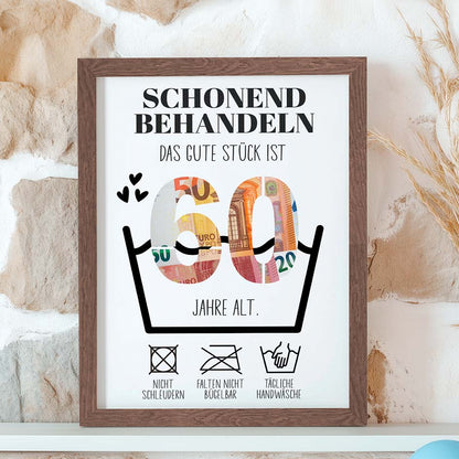 Geldgeschenk 60. Geburtstag im Rahmen merchOne