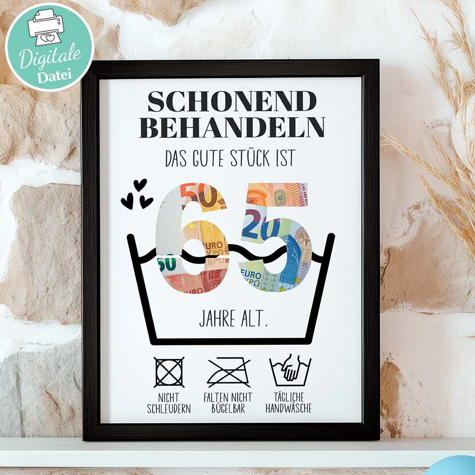 Geldgeschenk zum 65. Geburtstag Herzensprojekt Manufaktur