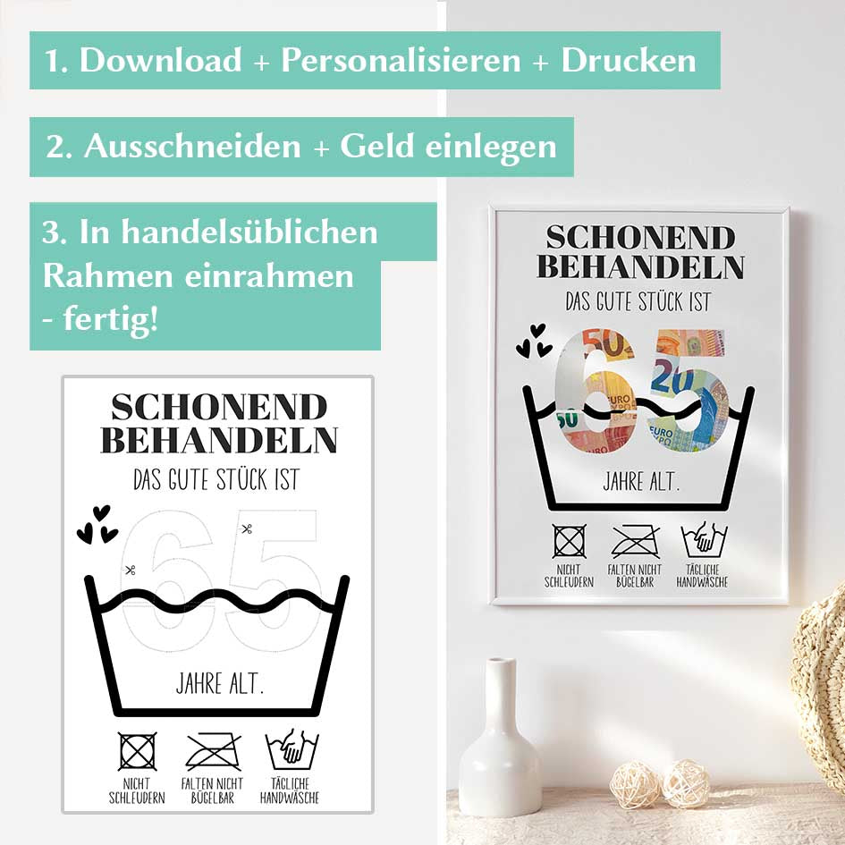 Geldgeschenk zum 65. Geburtstag Herzensprojekt Manufaktur