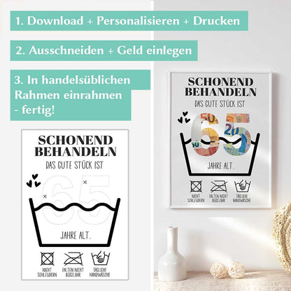 Geldgeschenk zum 65. Geburtstag Herzensprojekt Manufaktur