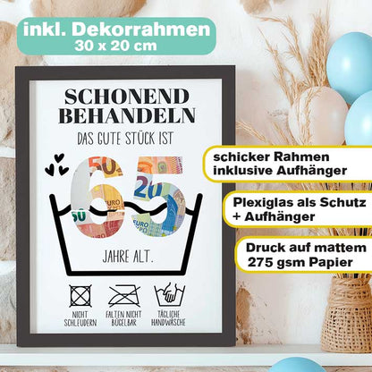 Geldgeschenk 65. Geburtstag im Rahmen merchOne
