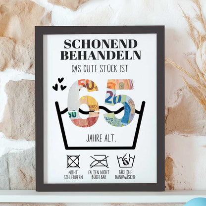 Geldgeschenk 65. Geburtstag im Rahmen merchOne