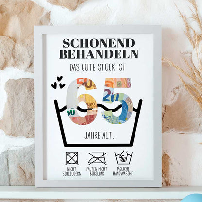 Geldgeschenk 65. Geburtstag im Rahmen merchOne