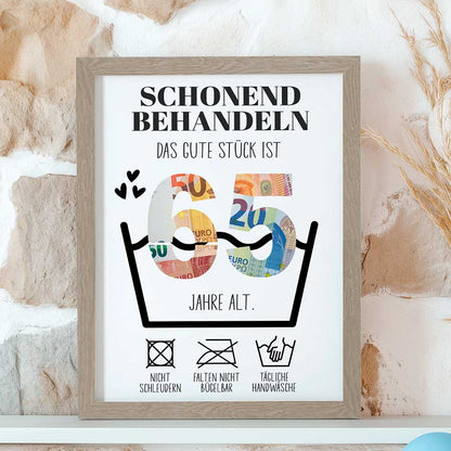 Geldgeschenk 65. Geburtstag im Rahmen merchOne