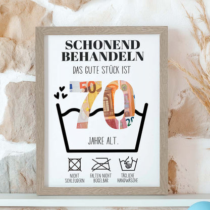 Geldgeschenk 70. Geburtstag im Rahmen merchOne