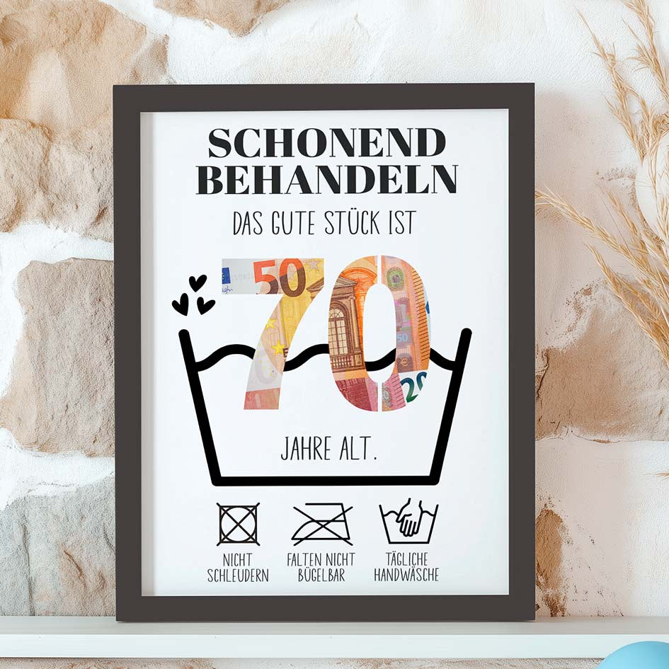 Geldgeschenk 70. Geburtstag im Rahmen merchOne