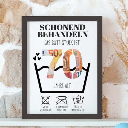 Geldgeschenk 70. Geburtstag im Rahmen merchOne