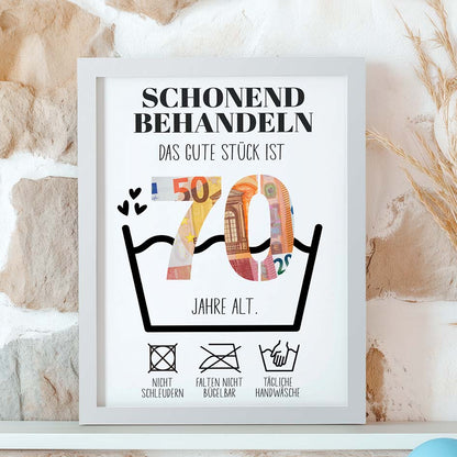 Geldgeschenk 70. Geburtstag im Rahmen merchOne