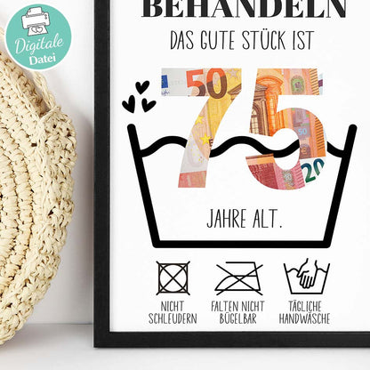Geldgeschenk zum 75. Geburtstag Herzensprojekt Manufaktur