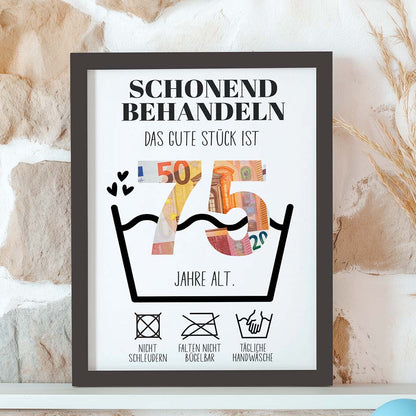 Geldgeschenk 75. Geburtstag im Rahmen merchOne