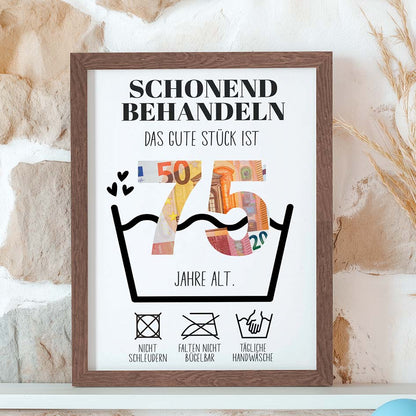 Geldgeschenk 75. Geburtstag im Rahmen merchOne