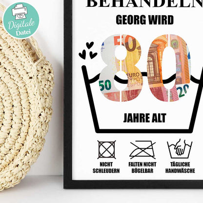 Geldgeschenk 80ster - Editierbar Herzensprojekt Manufaktur