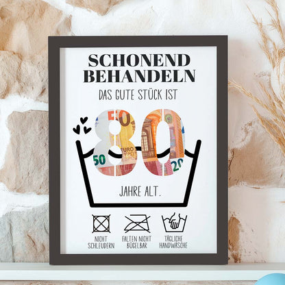 Geldgeschenk 80. Geburtstag im Rahmen merchOne