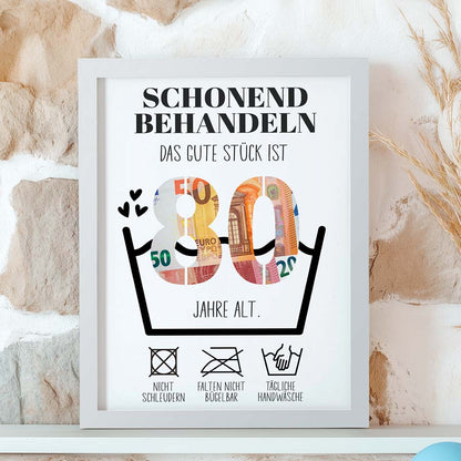 Geldgeschenk 80. Geburtstag im Rahmen merchOne