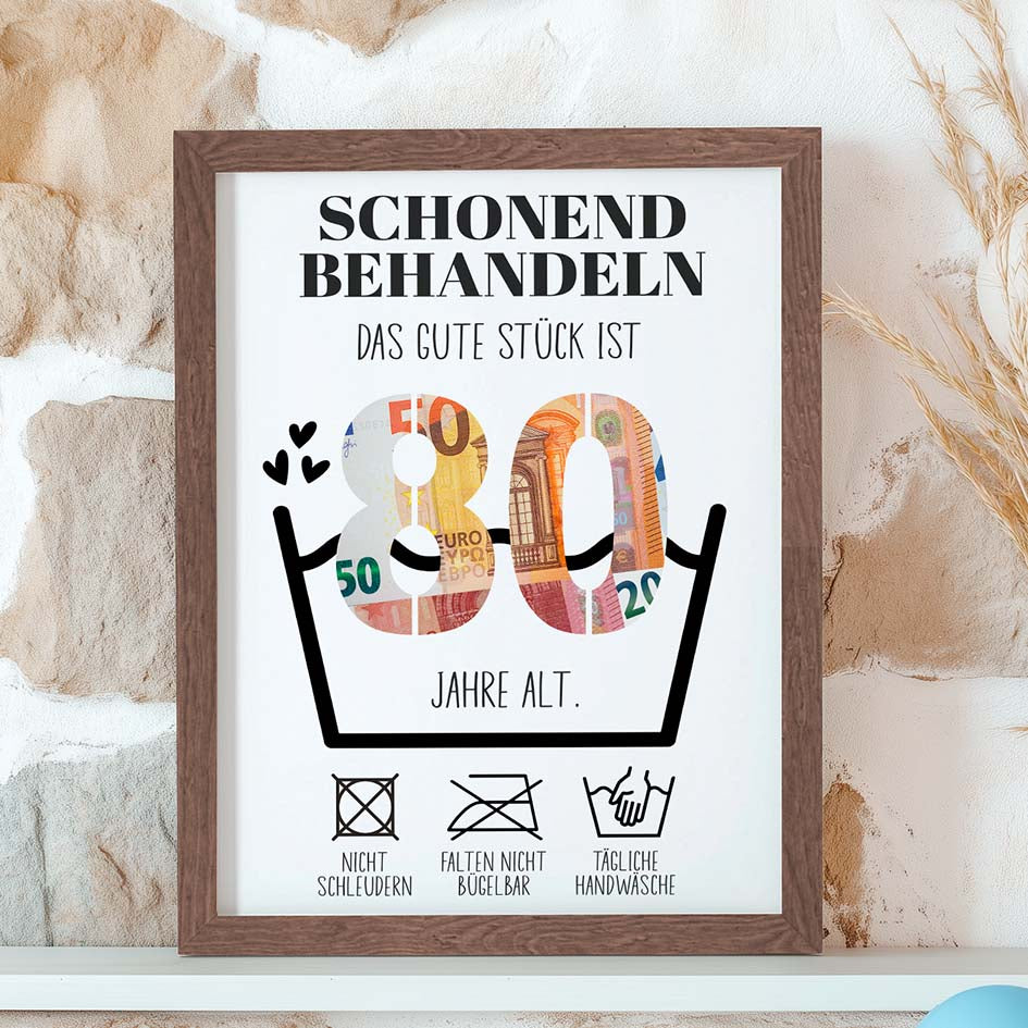 Geldgeschenk 80. Geburtstag im Rahmen merchOne