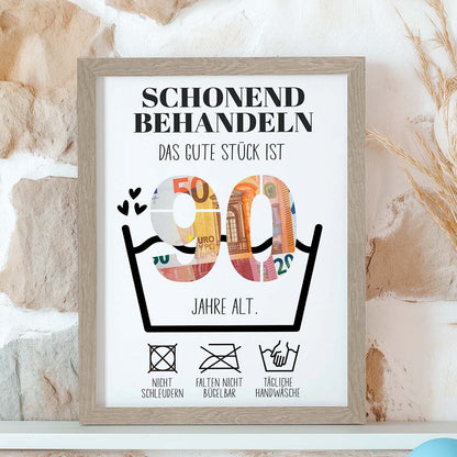 Geldgeschenk 90. Geburtstag im Rahmen merchOne