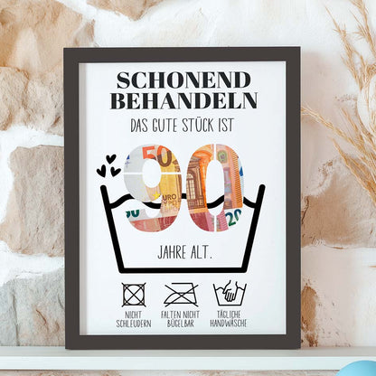 Geldgeschenk 90. Geburtstag im Rahmen merchOne