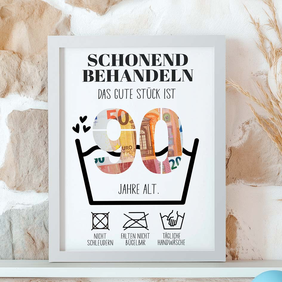 Geldgeschenk 90. Geburtstag im Rahmen merchOne