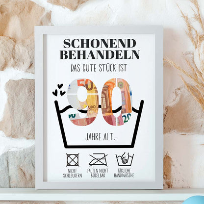 Geldgeschenk 90. Geburtstag im Rahmen merchOne